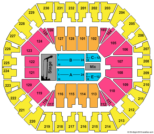 Oakland Arena Endstage 3 Seating Chart
